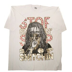 Stop Snitchin Heavyweight T-Shirt Hip Hop Rap Street White Cotton Men 4XLT